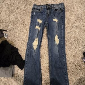 RSQ Distressed Dark Blue Skinny Jeans
